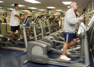 fitness room, fitness, elliptical trainer